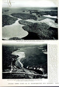 Antique Old Print 1949 Aerial Lake Superior Canada Lumberjack Forest Wood 20th