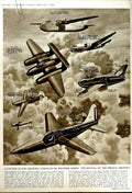Original Old Vintage Print 1949 French Aircraft War Triton Glider Bomber Nord