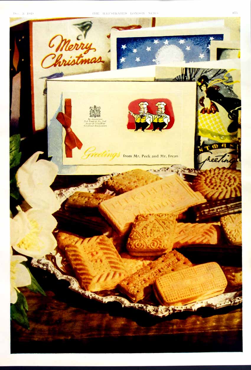 Old Vintage Print 1949 De Havilland Engines Aircraft Peek Frean Biscuits 20th