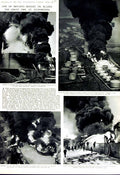Original Old Vintage Print 1951 Oil Fire Avonmouth Docks Tanks Royal Edward