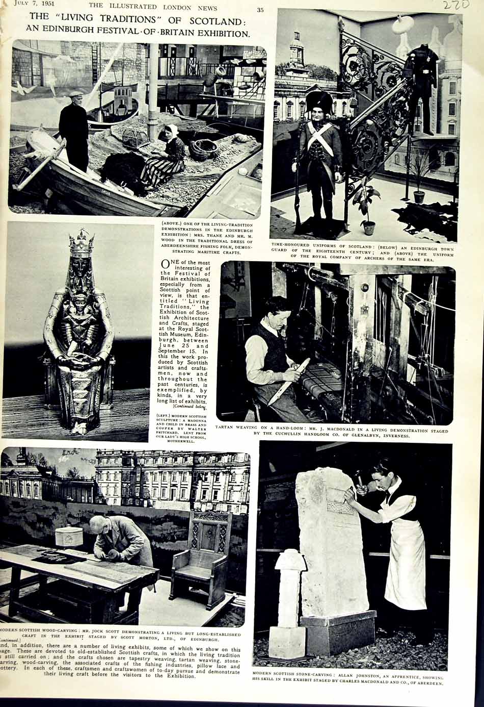 Old Vintage Print 1951 Edinburgh Festival Jock Scott Inverness Cuchullin 20th