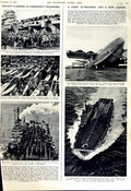 Original Old Vintage Print 1951 Aircraft Carrier Ships Eagle Portsmouth Triumph