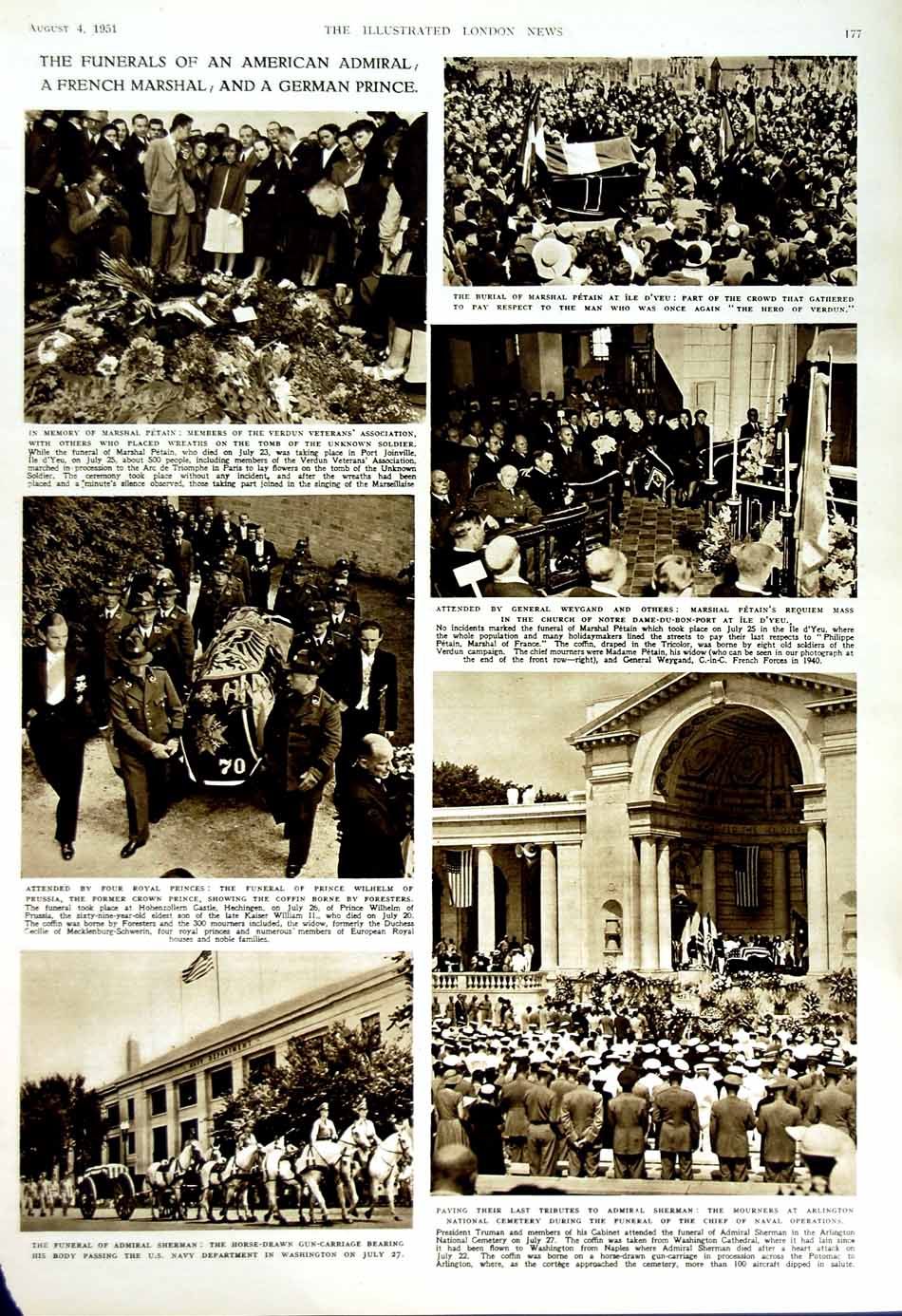 Original Old Vintage Print 1951 Horse Show White City Stadium Funeral Sherman