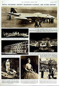 Old Vintage Print 1951 Cowes Yacht Sport Jersey Flowers Aircraft Queen 20th