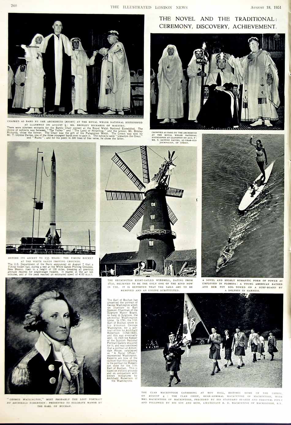 Antique Old Print 1951 British Aircraft Vickers Swift Washington Windmill 20th