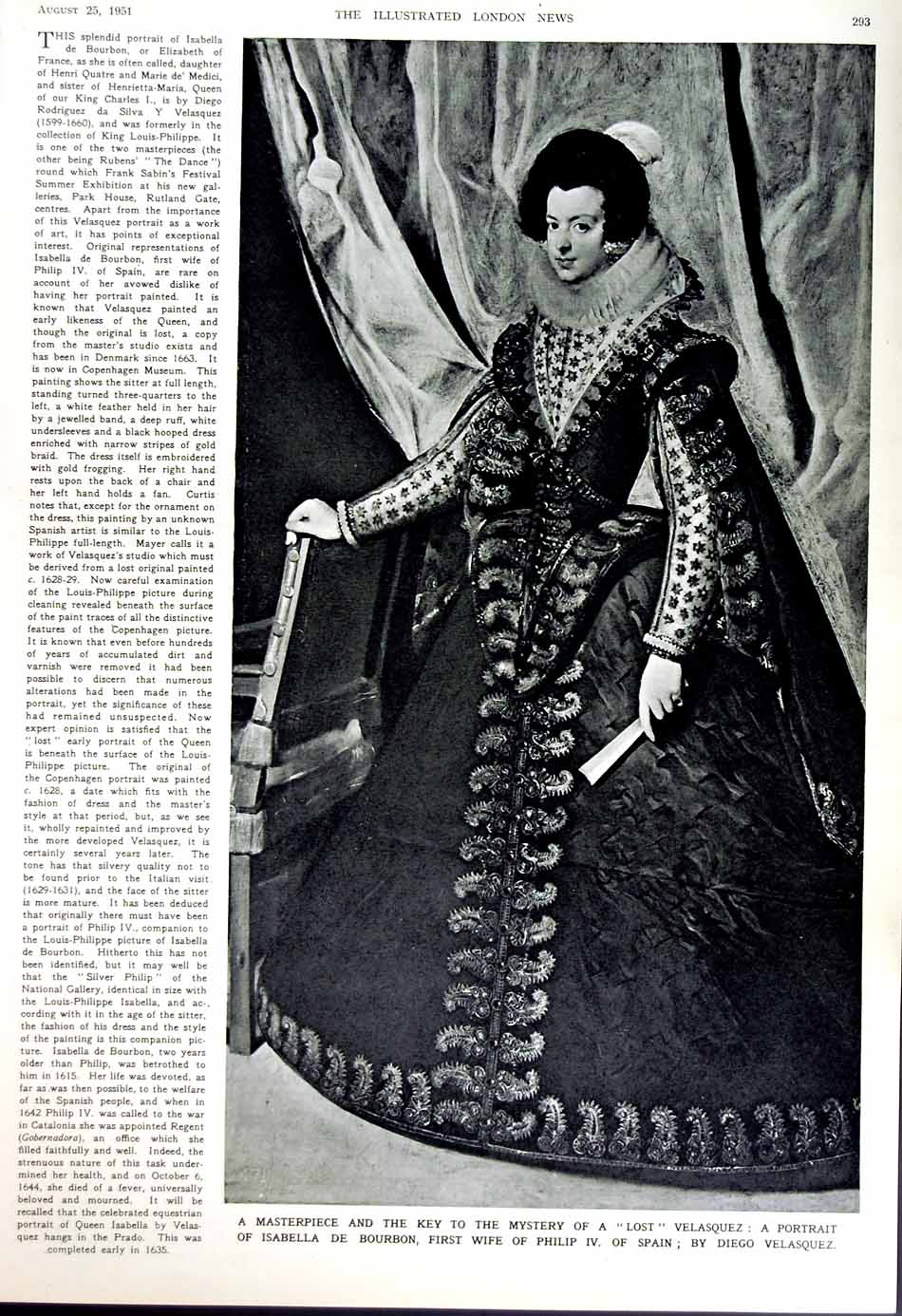 Antique Old Print 1951 Festival Exhibition Silver London Isabella Bourbon 20th