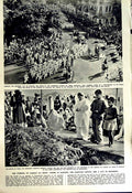 Old Vintage Print 1951 Map Sudan Suez Canal Egypt Funeral Liaquat Khan 20th
