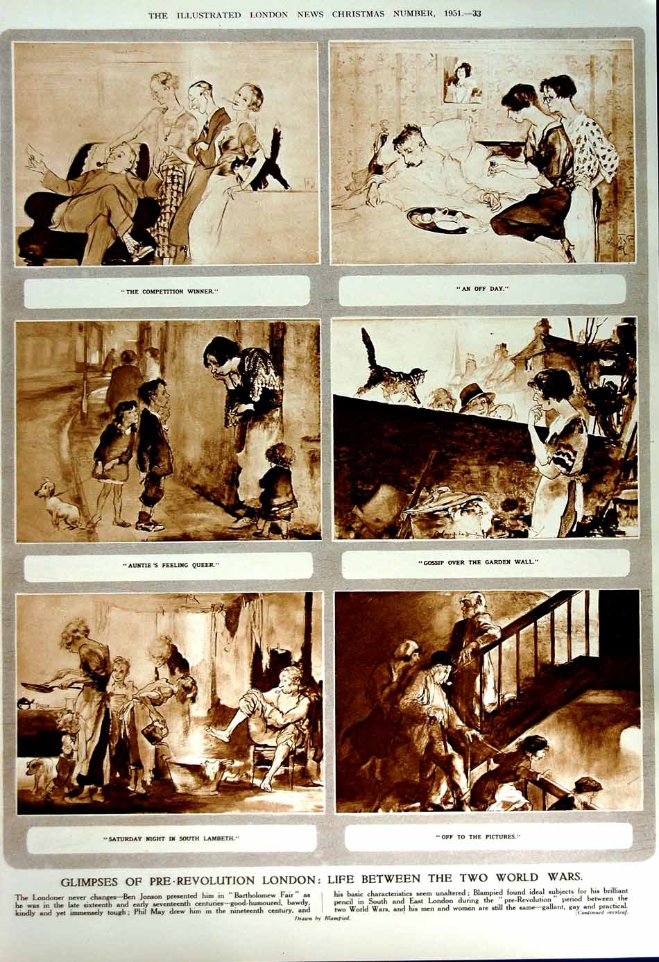 Original Old Vintage Print 1951 Pre-Revolution London Wars Bartholomew Fair