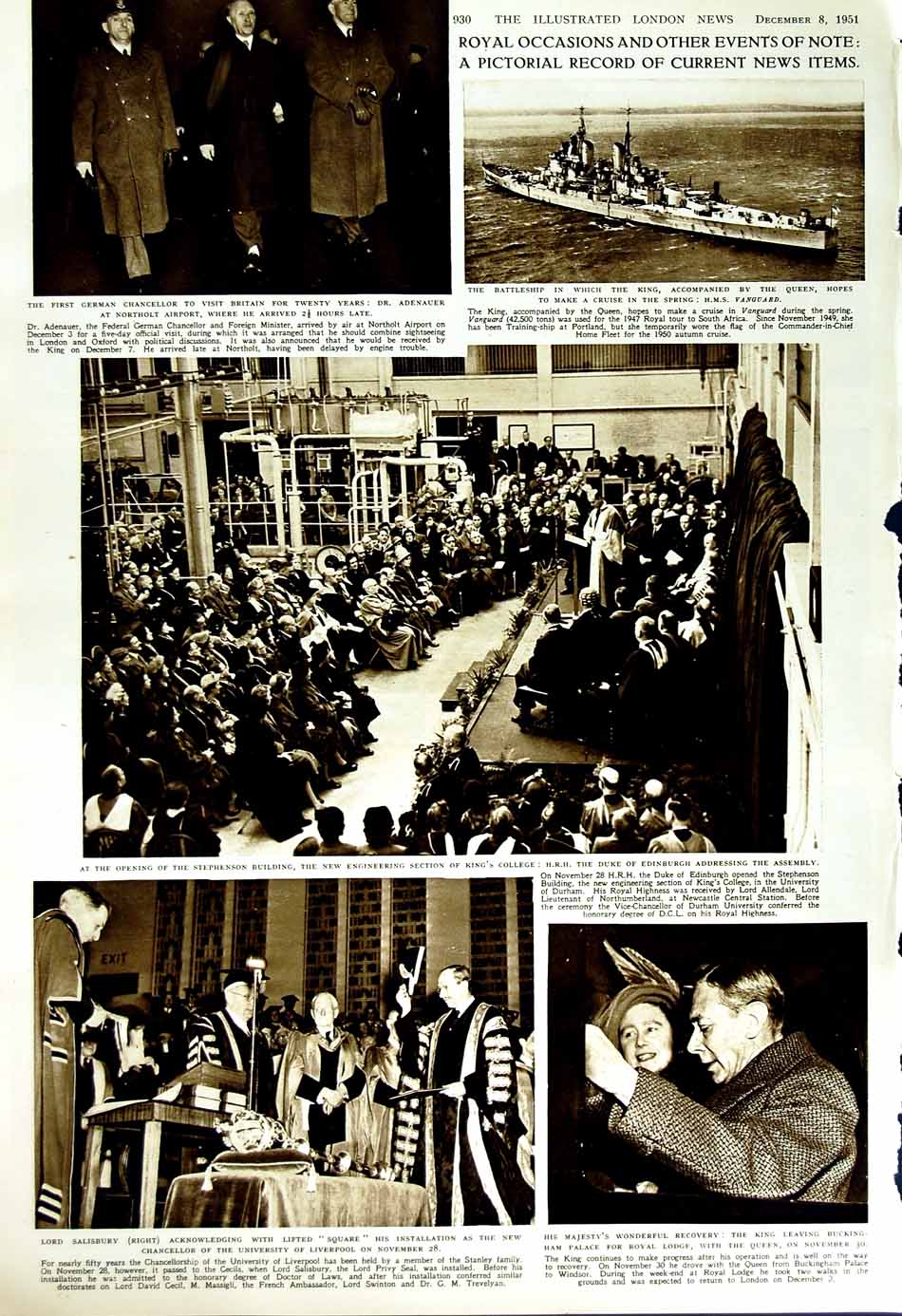 Old Vintage Print 1951 Opera Ship Benjamin Britten Billy Bud King Duke 20th