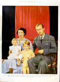 Original Old Vintage Print 1951 Princess Elizabeth Duke Edinburgh Charles Anne