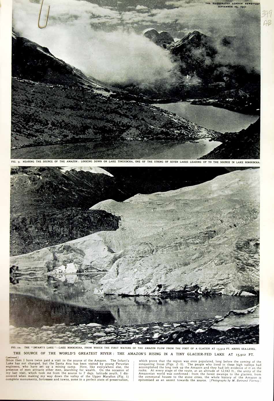 Old Vintage Print 1951 Amazon River Tincicocha Ninococha Maranon America 20th