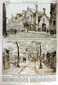 Original Old Vintage Print 1951 Edinburgh Greyfriars Churchyard Holyrood Queen