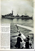 Old Vintage Print 1952 H.M.S Crossbow Submarine Weapond Squid Battleaxe 20th