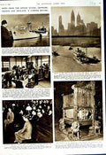 Original Old Vintage Print 1952 Westminster Coronation Chair Lyons France Ship