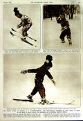 Original Old Vintage Print 1952 Prince Sweden Winter Sport Ski-Ing Haga Castle