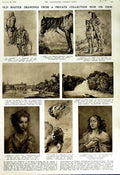 Original Old Vintage Print 1952 Art Drawings Lely Towne Marlow Fishermen Horse