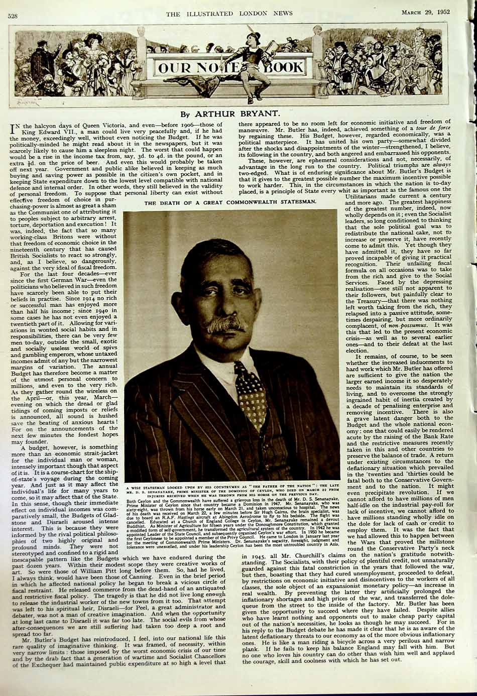 Antique Old Print 1952 Dr. Malan African Prime Minister Senanayake Ceylon 20th