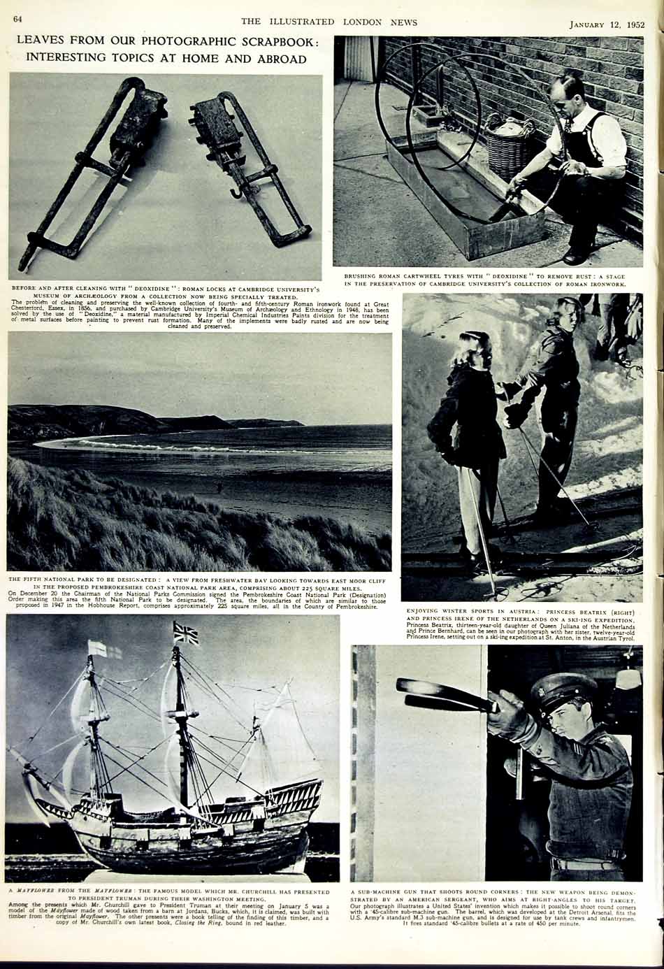 Original Old Vintage Print 1952 England Africa Rugby Twickenham Mayflower Ship
