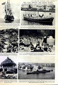 Old Vintage Print 1952 Comet London Lifeboat Jet Airliner Gothic Malta 20th