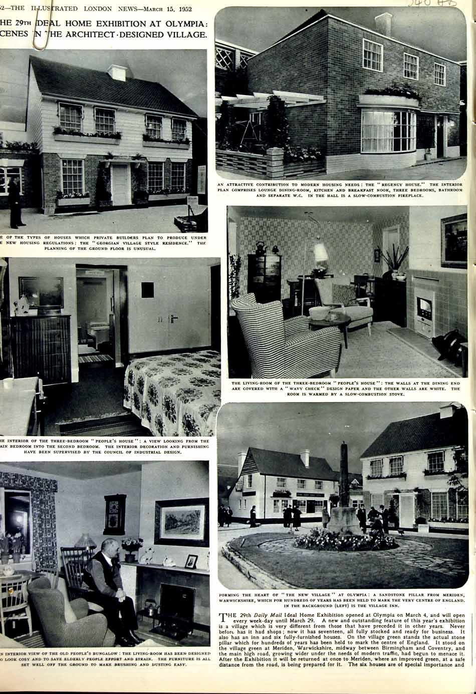 Original Old Vintage Print 1952 Ideal Home Exhibition Olympia Ibex Archaeology