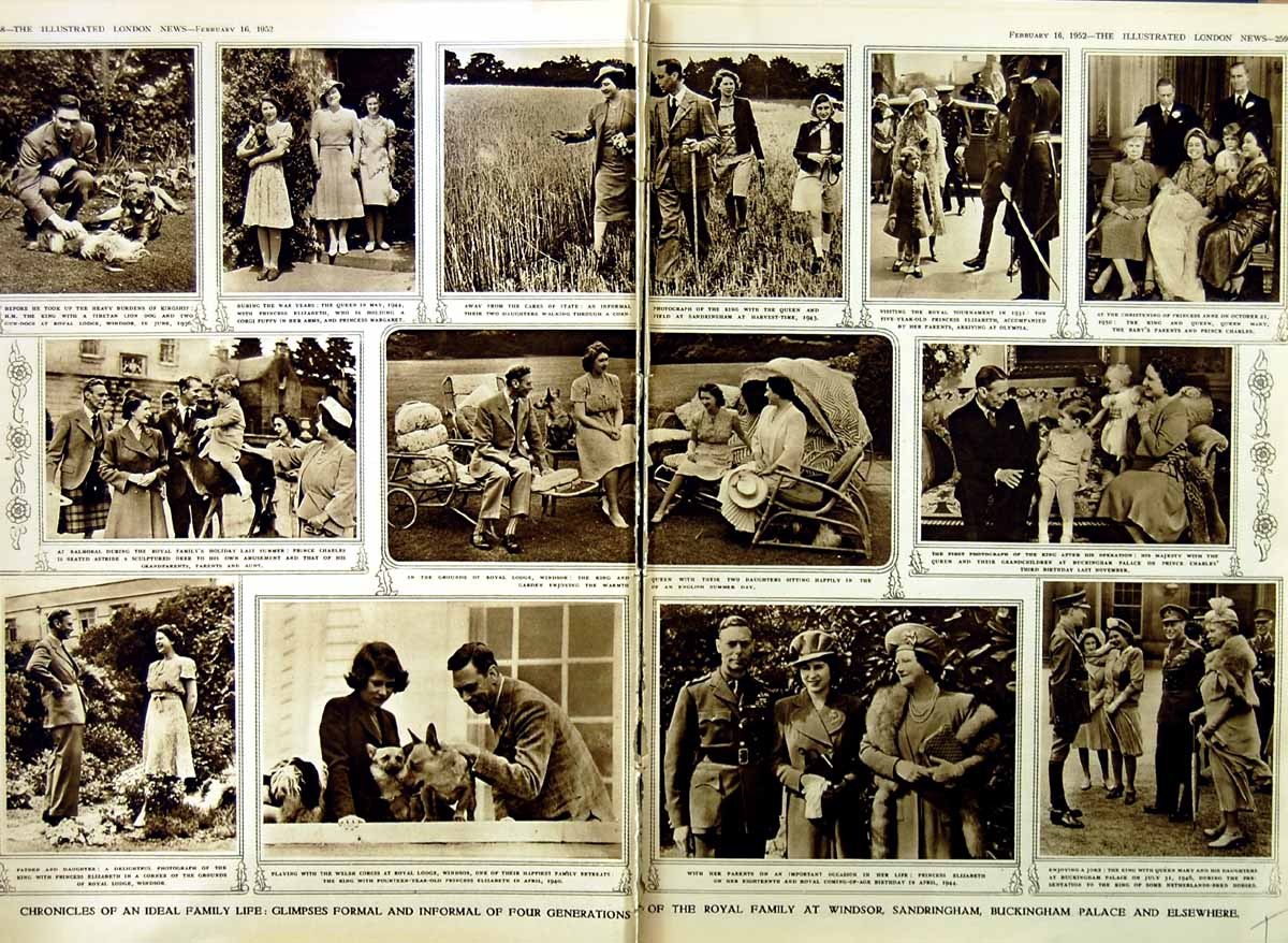 Original Old Vintage Print 1952 King George Funeral Westminster Royal Family