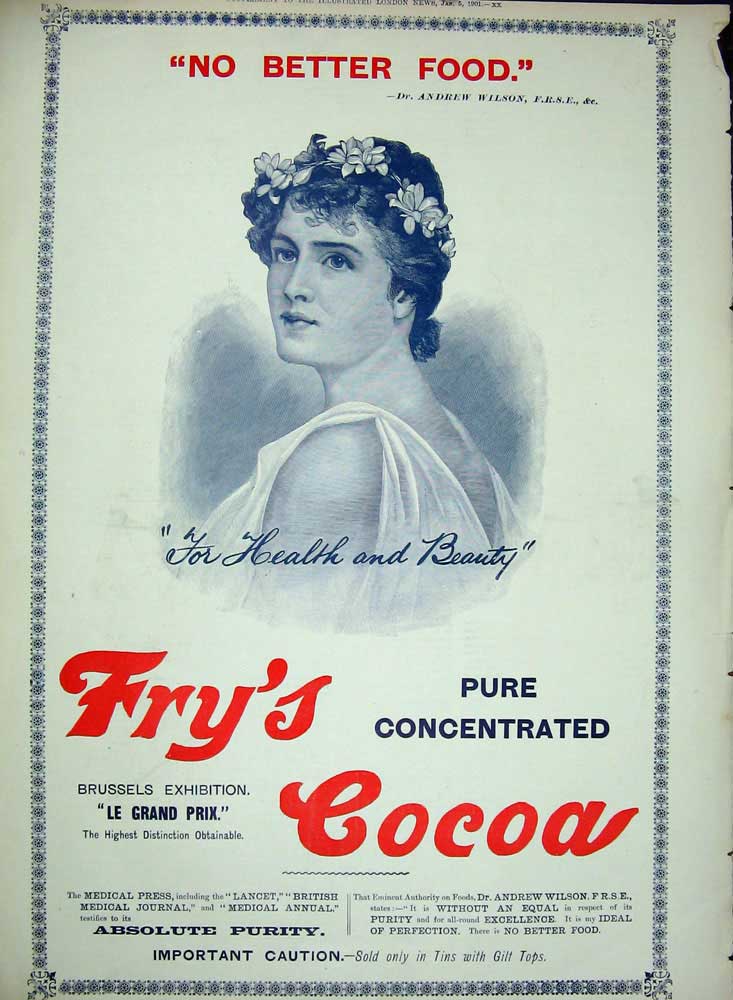 Original Old Antique Print 1901Advertisements Mappin Webb Fry'S Cocoa Brussels