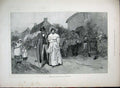 Old Antique Print 1892 Comedy Dogs Man Women Village Donkey Harry Tuck 19th