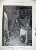 Antique Old Print 1906 Rich Little Boy Toy Car Man Stealing Christmas Pie 20th