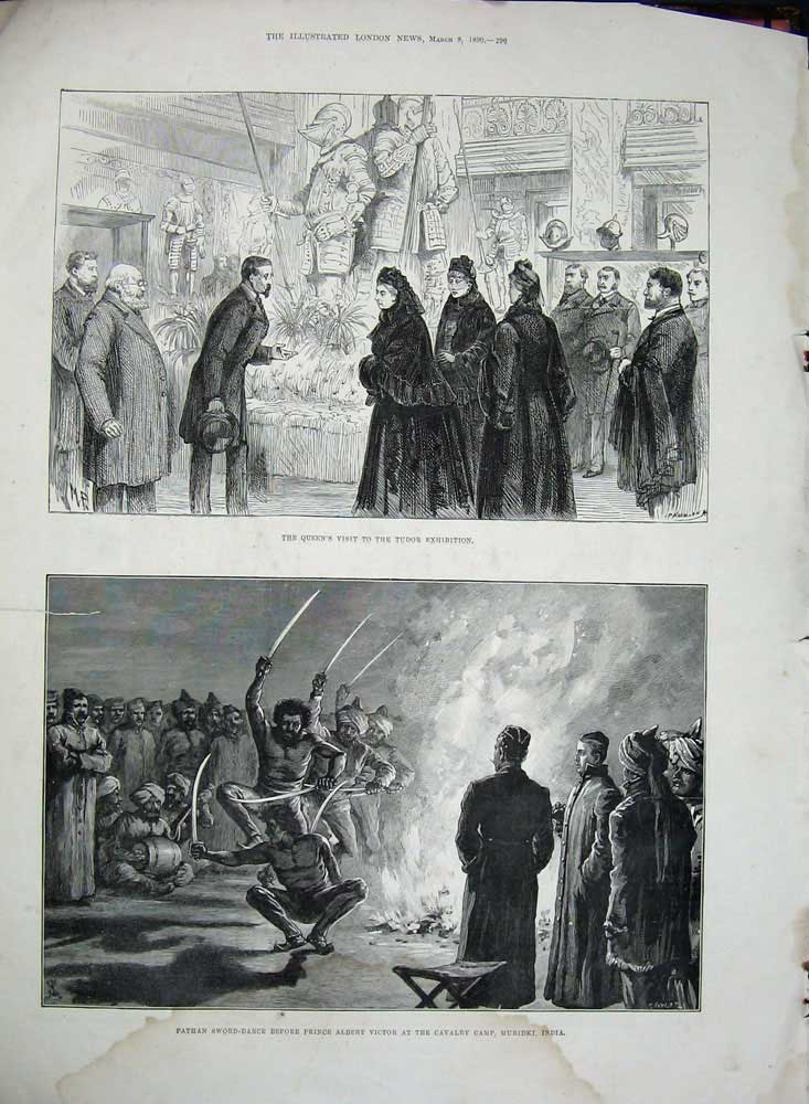 Old Antique Print 1890 Dogs Terrier Club Show Queen Tudor Victor India 19th