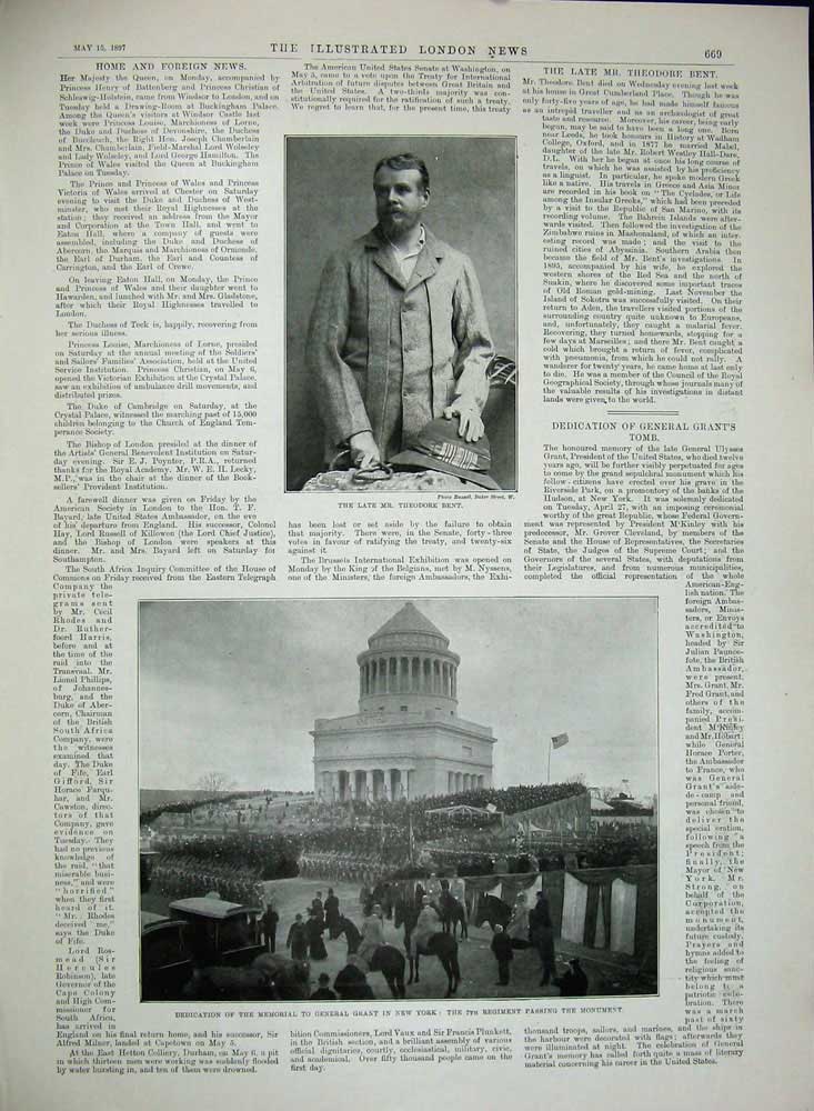 Original Old Antique Print 1897 Graeco-Turkish War Siers Bent Grant New York