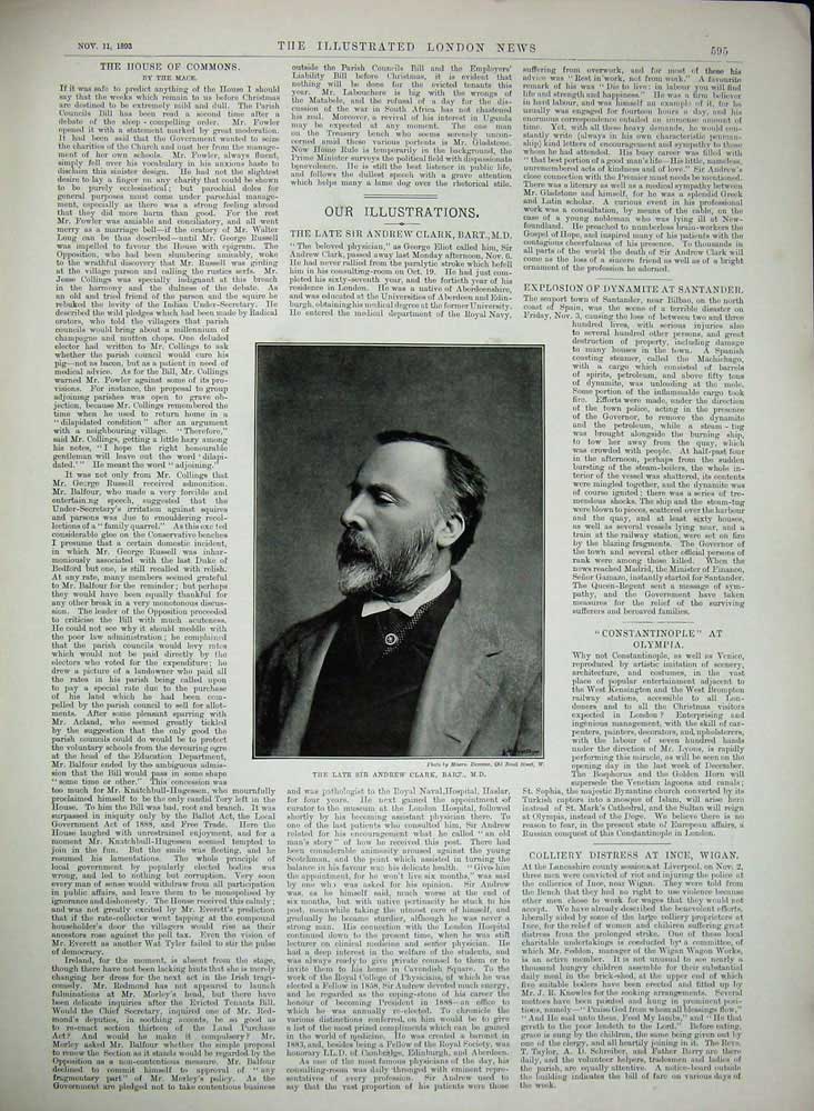 Antique Old Print 1893 Lord Mayor Dillon Clayton London Andrew Clark Bart 19th