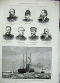Antique Old Print 1884 Funeral Duke Albany Osborne Ship Ta Volunteer Army 19th