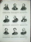 Original Old Antique Print 1880 Members House Commons Webster Parliament Paget
