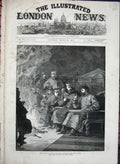 Old Antique Print 1876 Prince Wales Terai Tiffin Jungle Camp Fire Dinner 19th