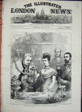 Old Antique Print 1876 Guildhall Banquet Prince Wales Loving Cup Opera 19th