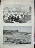 Antique Old Print 1884 War Soudan Baker Pasha Fort Massowah Pigeons Cairo 19th