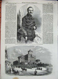 Original Old Antique Print Emperor Russia 1856 College Nobles Moscow Philarete