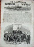 Antique Old Print 1856 Ships Cronstadt Ice Resolute Snow Sledge Passenger 19th