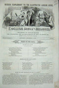 Original Old Antique Print 1852 English Songs Melodies Sadness Music Lyrics