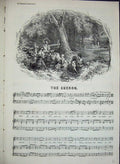 Old Antique Print 1851 English Songs Melodies Cuckoo Boatman Light Love 19th