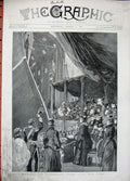 Antique Old Print 1891 Queen Portsmouth Royal Sovereign Ship Arthur Royal 19th