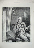 Old Antique Print 1888 Pettie Painter Studio Artist Suit Armour Traitor 19th