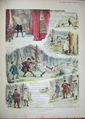 Antique Old Print 1901 Story King And The Forester Men Hunting Sport Dogs 20th