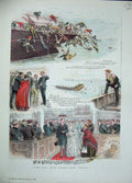 Old Antique Print 1889 Music Song Illustrations Girl Thirty-Nine Lovers 19th