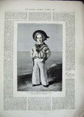 Original Old Antique Print 1880 Albert Prince Consort Queen Arthur Wales Boy