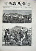 Original Old Antique Print Zulu War Natives Siers Botha'S Hill 1879 Zlobane