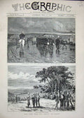 Old Antique Print 1879 Zulu War Chelmsford Fort Pearson Ekowe Kraal Oxen 19th
