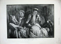 Original Old Antique Print 1893 Man Woman Honeymoon Train Romance First Class