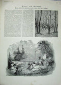 Original Old Antique Print 1893 War Prussian Cuirassiers French Bridge Siers