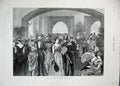 Old Antique Print 1887 Jubilee Ball Guildhall Lord Mayor Library Stairs 19th